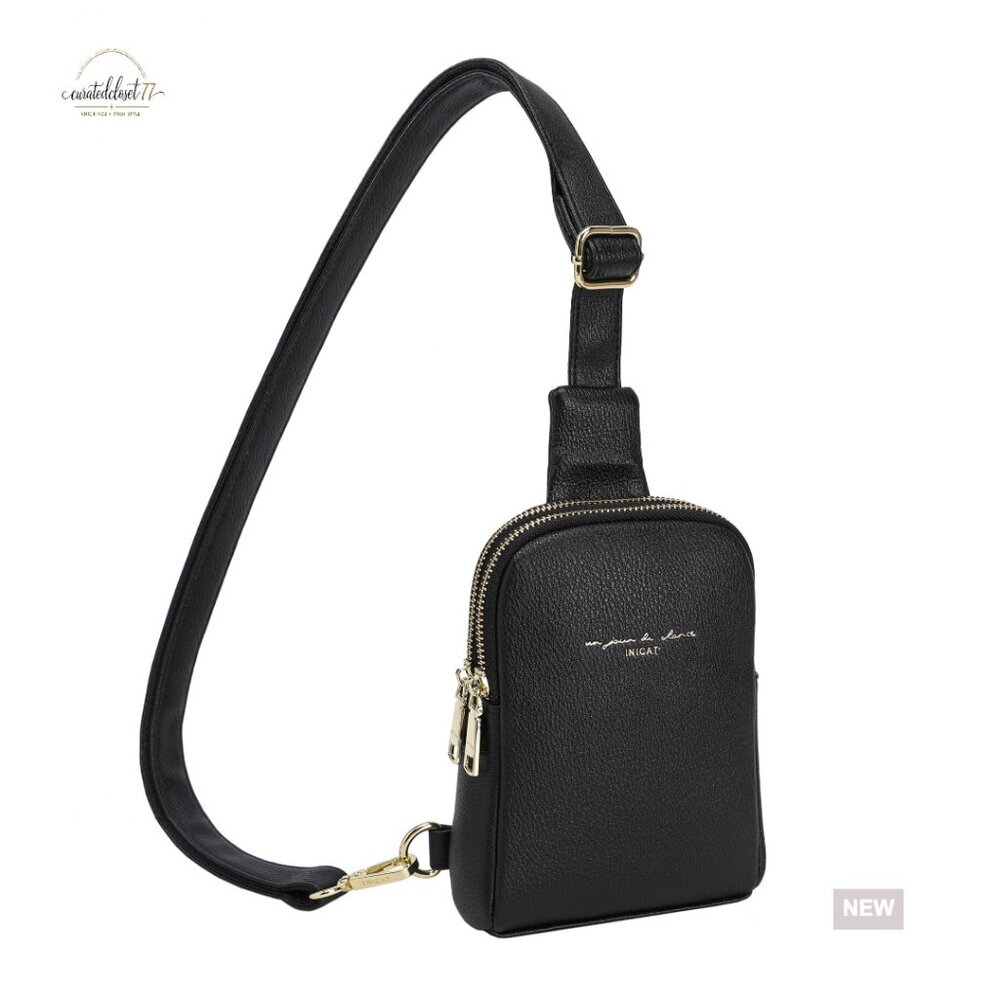 Small Vegan Leather Sling Bag Crossbody Purse Lightweight Travel Everyday